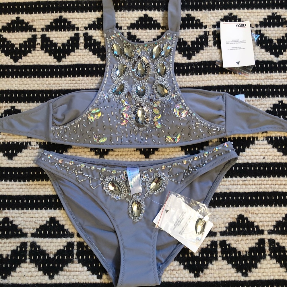ASOS bedazzled swimsuit